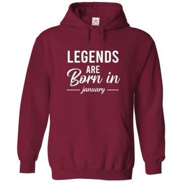 Legends Are Born In January Funny Birthday Print Unisex Kids & Adult Pullover Hoodie Legends Are Born In January Funny Birthday Print Unisex Kids & Adult Pullover Hoodie